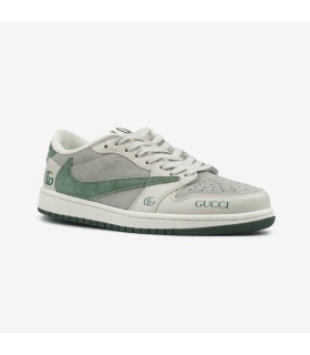 کفش پیاده روی نایک ایر جردن وان بدون ساق تراویس اسکات گوچی Nike air jordan 1 low Travis Scott GUCCI Olive Green