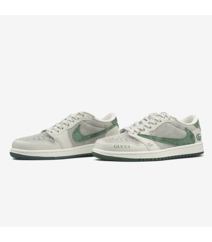 کفش پیاده روی نایک ایر جردن وان بدون ساق تراویس اسکات گوچی Nike air jordan 1 low Travis Scott GUCCI Olive Green