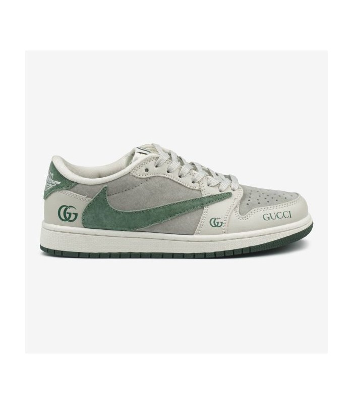 کفش پیاده روی نایک ایر جردن وان بدون ساق تراویس اسکات گوچی Nike air jordan 1 low Travis Scott GUCCI Olive Green