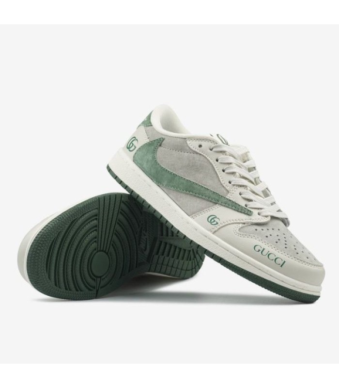 کفش پیاده روی نایک ایر جردن وان بدون ساق تراویس اسکات گوچی Nike air jordan 1 low Travis Scott GUCCI Olive Green