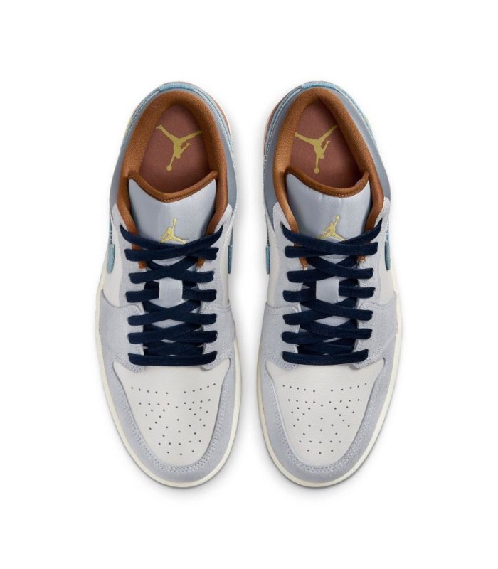 کفش پیاده روی نایک ایر جردن وان بدون ساق فانتوم ریپیر Nike air jordan 1 low SE Phantom Repaired Denim Swoosh