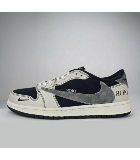 کفش پیاده روی نایک ایر جردن وان بدون ساق تراویس اسکات دیور Nike air jordan 1 low Travis Scott Dior Navy Grey