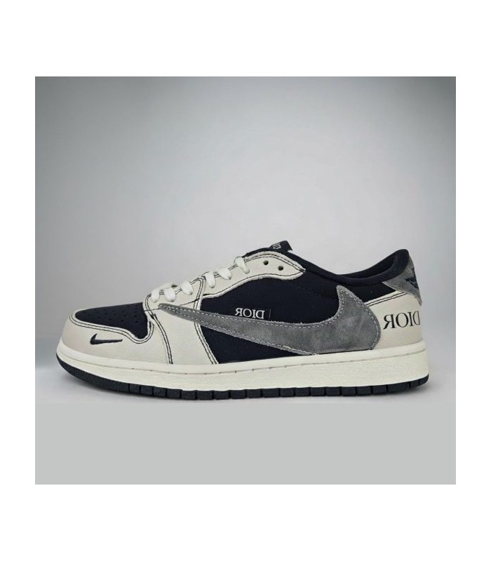 کفش پیاده روی نایک ایر جردن وان بدون ساق تراویس اسکات دیور Nike air jordan 1 low Travis Scott Dior Navy Grey