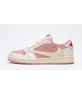 کفش پیاده روی نایک ایر جردن وان بدون ساق تراویس اسکات Nike air jordan 1 low travis scott pink