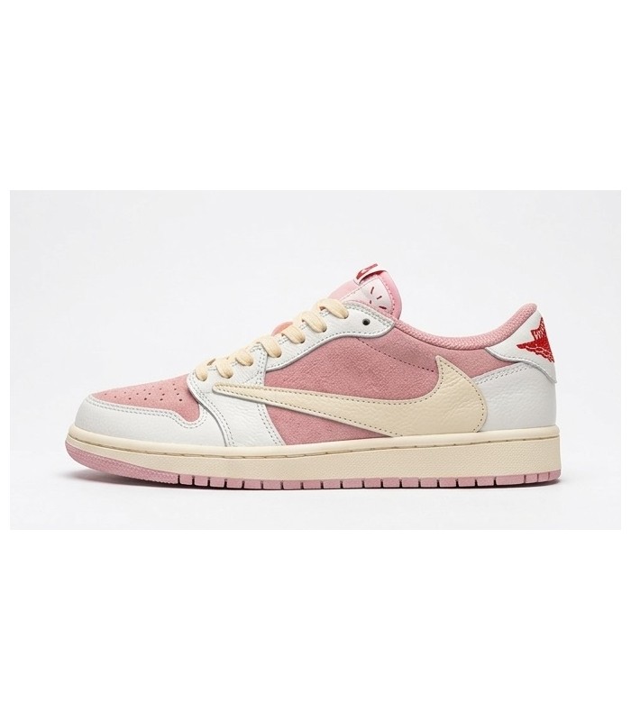 کفش پیاده روی نایک ایر جردن وان بدون ساق تراویس اسکات Nike air jordan 1 low travis scott pink