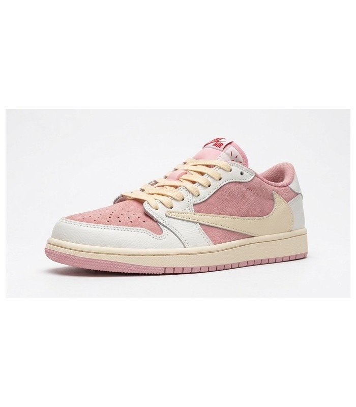 کفش پیاده روی نایک ایر جردن وان بدون ساق تراویس اسکات Nike air jordan 1 low travis scott pink