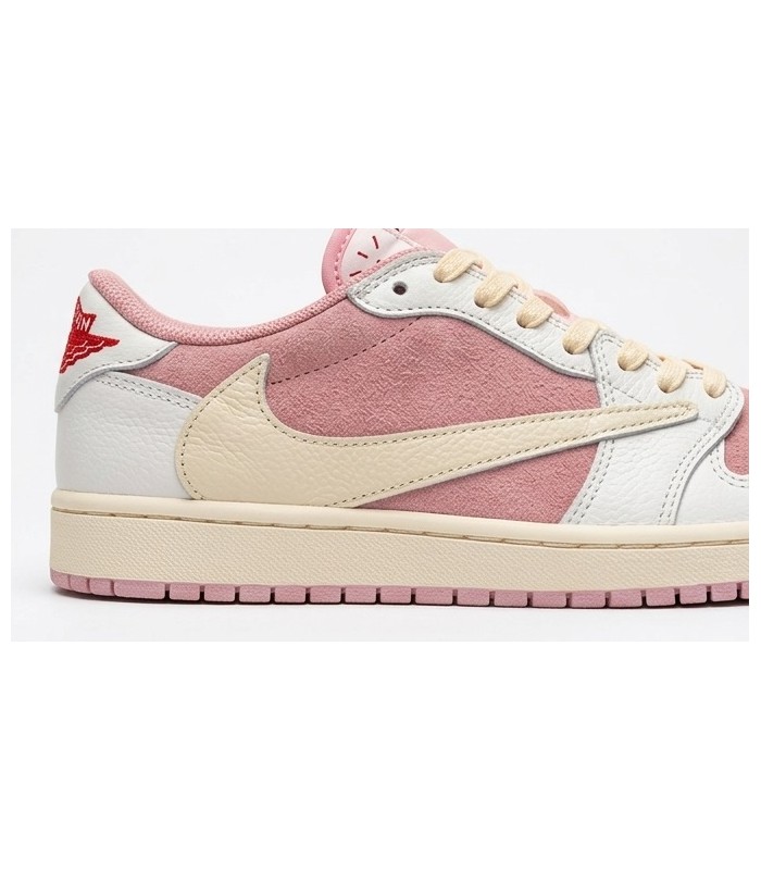 کفش پیاده روی نایک ایر جردن وان بدون ساق تراویس اسکات Nike air jordan 1 low travis scott pink