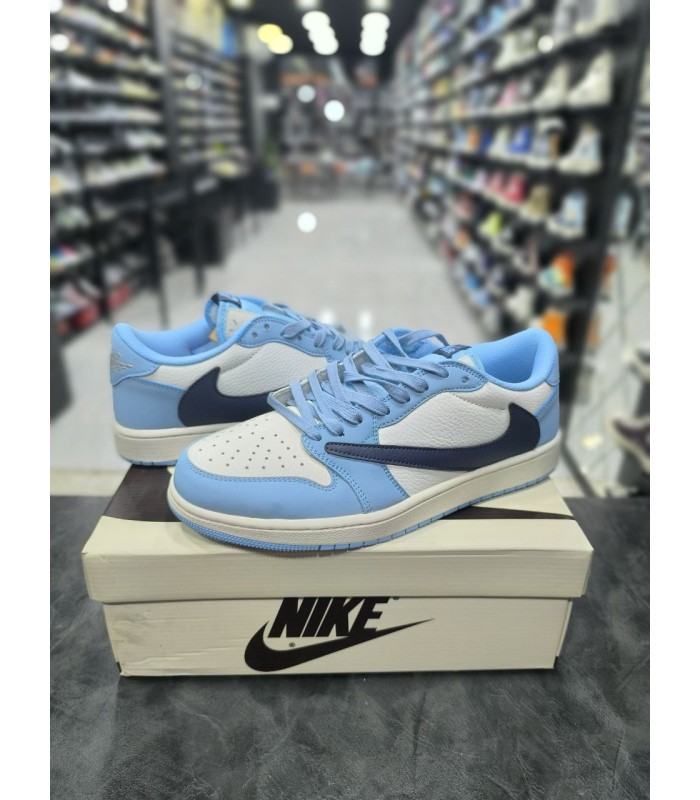 کفش پیاده روی نایک ایر جردن وان بدون ساق تراویس اسکات Nike air jordan 1 low Travis Scott UNC Blue