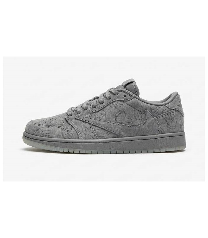 کفش پیاده روی نایک ایر جردن وان بدون ساق تراویس اسکات کواز Nike air jordan 1 low Travis Scott kaws gray