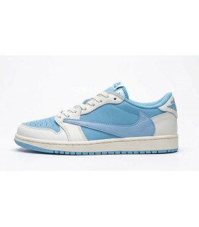 کفش پیاده روی نایک ایر جردن وان بدون ساق تراویس اسکات فرگمنت Nike air jordan 1 low Travis Scott Fragment Blue