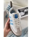 کفش پیاده روی آدیداس سامبا سفید آبی Adidas samba blue