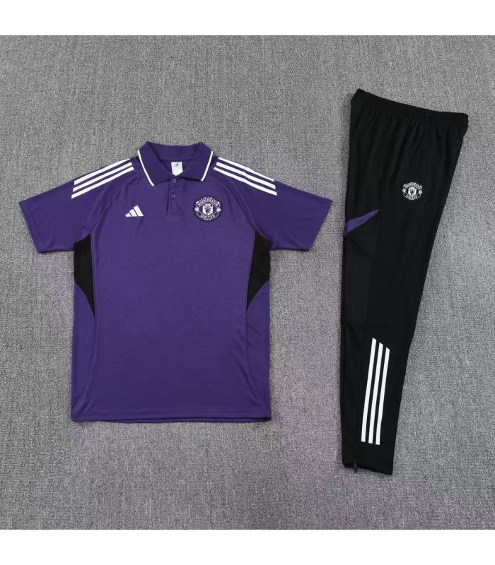 پلوشرت شلوار باشگاهی منچستر یونایتد بنفش Polo shirt and pants Manchester United