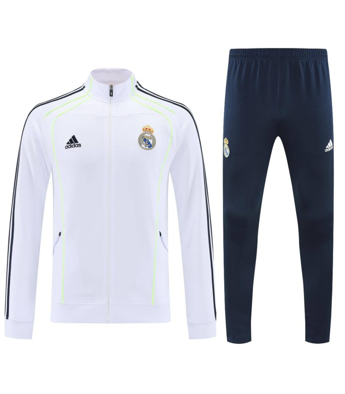 گرمکن شلوار تمام زیپ تیم رئال مادرید سفید Real Madrid full zip sweatpants