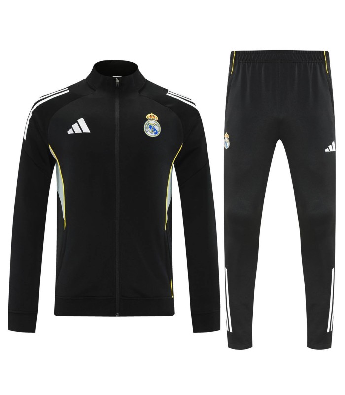 گرمکن شلوار تمام زیپ تیم رئال مادرید مشکی Real Madrid full zip sweatpants