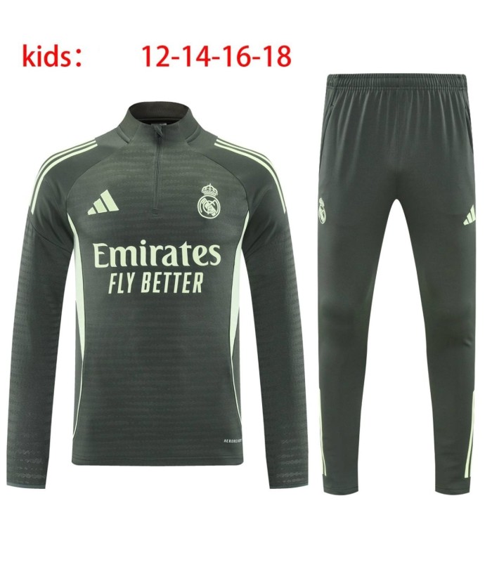گرمکن شلوار نیم زیپ بچگانه تیم رئال مادرید سبز Real Madrid Kid's sweatpants