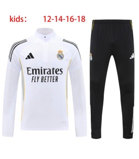 گرمکن شلوار نیم زیپ بچگانه تیم رئال مادرید سفید Real Madrid Kid's sweatpants