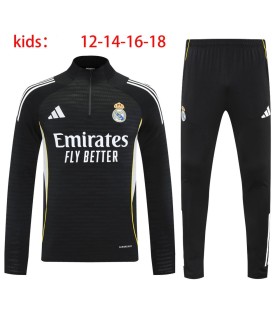 گرمکن شلوار نیم زیپ بچگانه تیم رئال مادرید مشکی Real Madrid Kid's sweatpants
