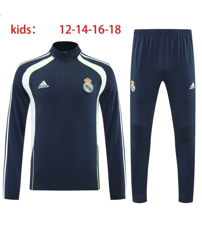 گرمکن شلوار نیم زیپ بچگانه تیم رئال مادرید سورمه ای Real Madrid Kid's sweatpants