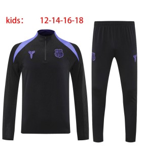 گرمکن شلوار نیم زیپ بچگانه تیم بارسلونا مشکی بنفش Barcelona Kid's sweatpants