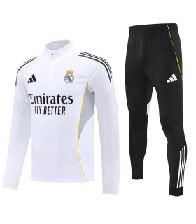گرمکن شلوار نیم زیپ تیم رئال مادرید سفید Real Madrid sweatpants WB