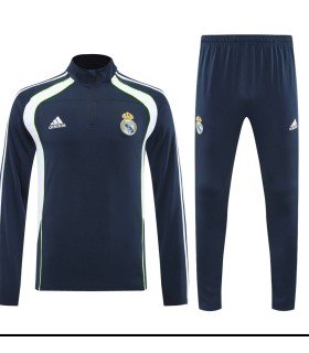 گرمکن شلوار نیم زیپ تیم رئال مادرید سورمه ای Real Madrid sweatpants NVY
