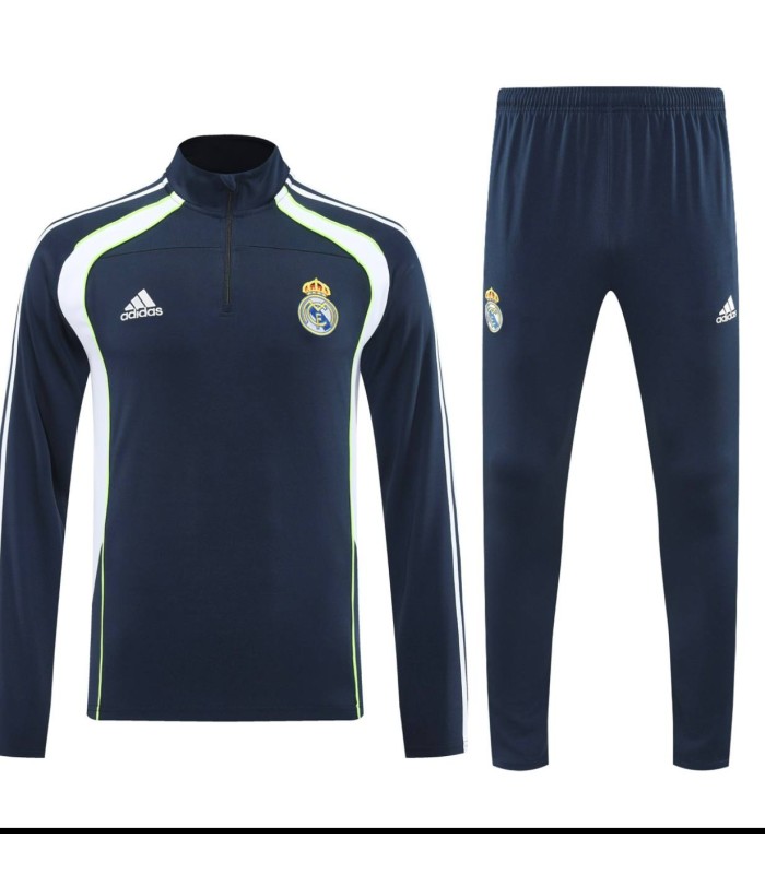 گرمکن شلوار نیم زیپ تیم رئال مادرید سورمه ای Real Madrid sweatpants NVY