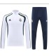 گرمکن شلوار نیم زیپ تیم رئال مادرید سفید Real Madrid sweatpants WG