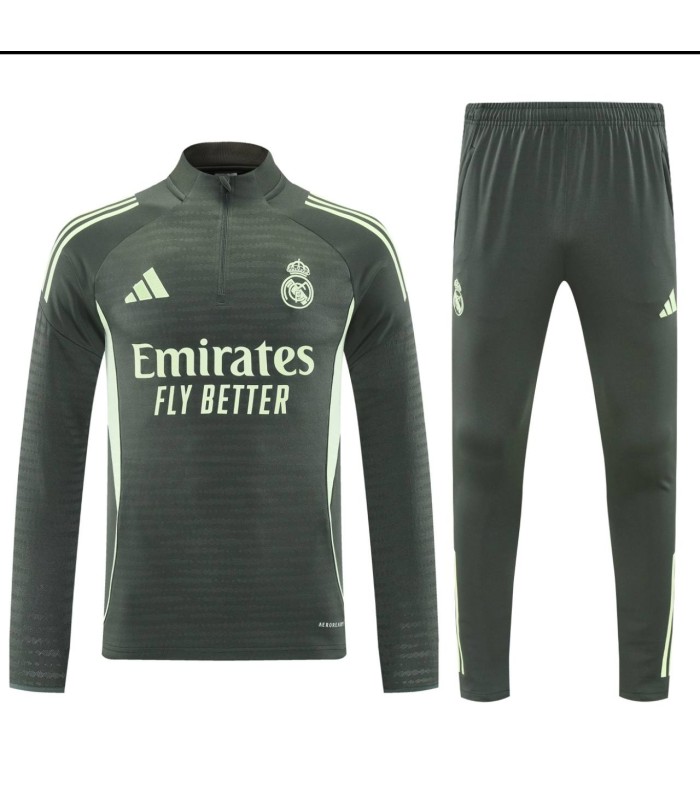 گرمکن شلوار نیم زیپ تیم رئال مادرید سبز Real Madrid sweatpants G