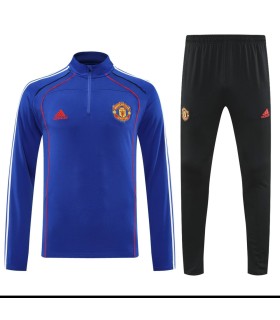 گرمکن شلوار نیم زیپ تیم منچستر یونایتد آبی Manchester United sweatpants Blue
