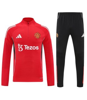 گرمکن شلوار نیم زیپ تیم منچستر یونایتد قرمز Manchester United sweatpants Red