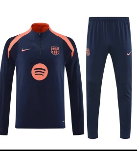 گرمکن شلوار نیم زیپ تیم بارسلونا سورمه ای Barcelona sweatpants NVY