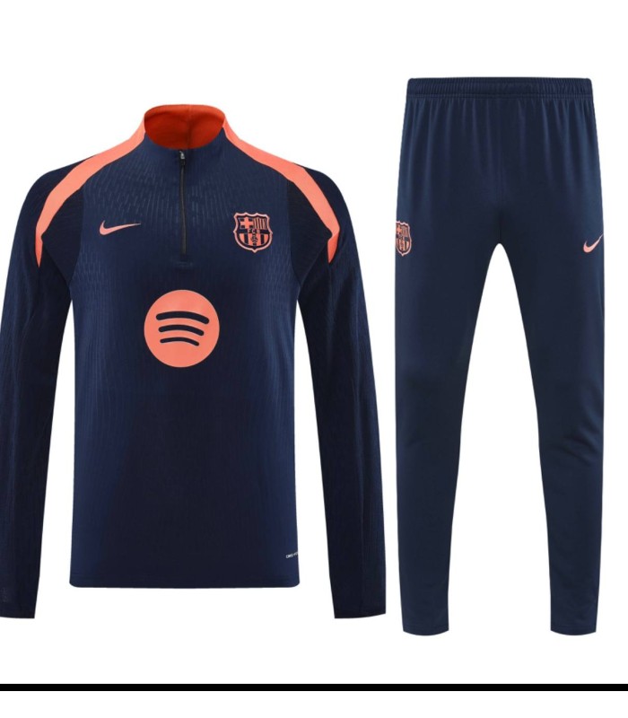 گرمکن شلوار نیم زیپ تیم بارسلونا سورمه ای Barcelona sweatpants NVY