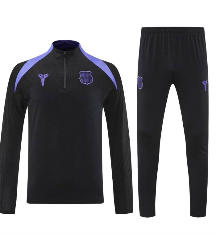 گرمکن شلوار نیم زیپ تیم بارسلونا مشکی Barcelona sweatpants Black