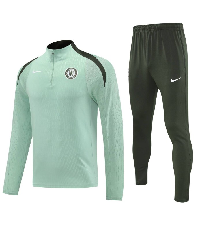 گرمکن شلوار نیم زیپ تیم چلسی سبز Chelsea sweatpants G