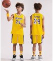 رکابی و شورت بسکتبالی بچگانه لیکرز 24 زرد Lkaers Jersey Kid's Basketball