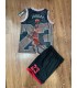 رکابی و شورت بسکتبالی بچگانه بولز 23 مشکی BULLS Jersey Kid's Basketball