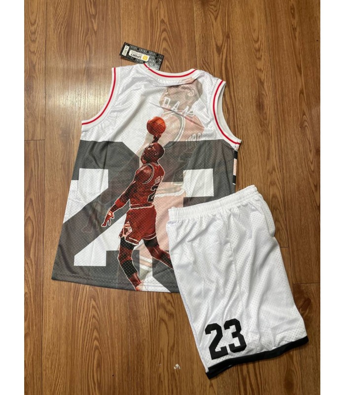 رکابی و شورت بسکتبالی بچگانه بولز 23 سفید BULLS Jersey Kid's Basketball