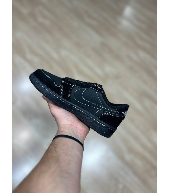 کفش پیاده روی نایک جردن وان تراویس اسکات طرح اصلی Nike Jordan One Low x Travis Scott 'Black Phantom