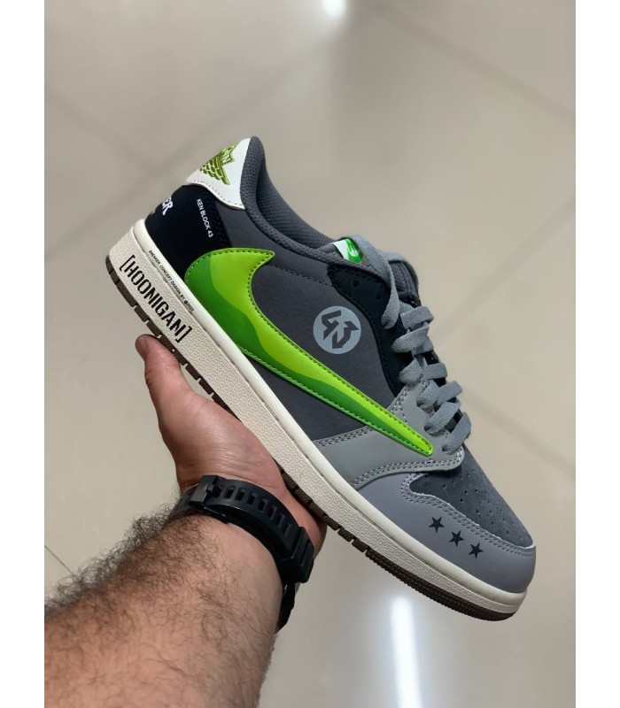 کفش پیاده روی نایک جردن وان تراویس اسکات طرح اصلی Nike Jordan One Low Travis Scott Hoonigan