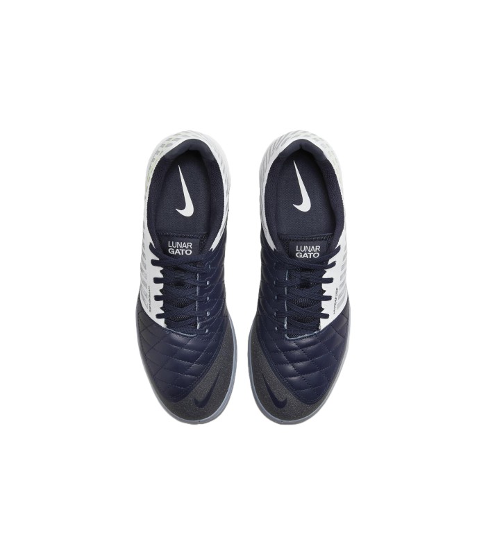 کفش فوتسال نایک لونارگتو 2 مشکی Nike Lunar Gato 2 IC White Blackened Blue Volt