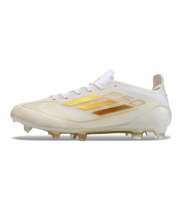 کفش فوتبال آدیداس اف پنجاه طرح اصلی Adidas F50 Elite FG Firm White/Gold