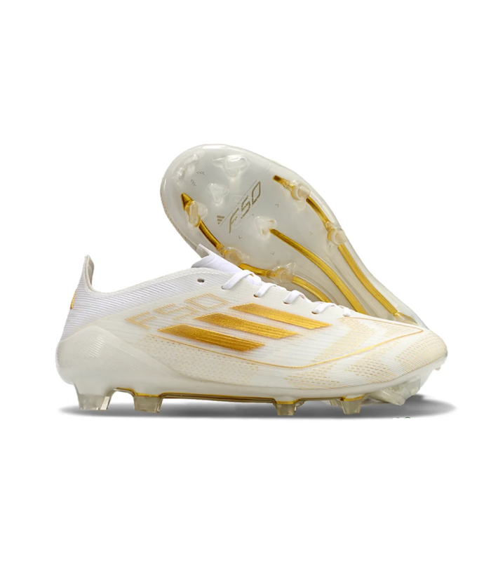 کفش فوتبال آدیداس اف پنجاه طرح اصلی Adidas F50 Elite FG Firm White/Gold