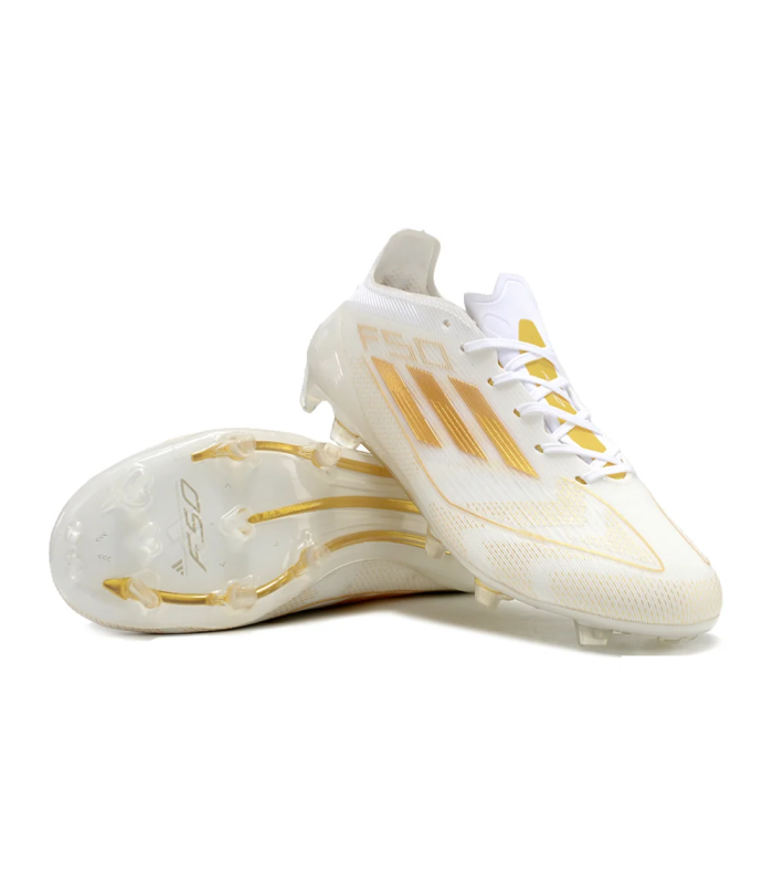 کفش فوتبال آدیداس اف پنجاه طرح اصلی Adidas F50 Elite FG Firm White/Gold