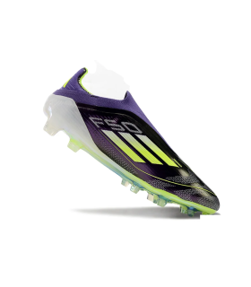 کفش فوتبال بدون بند آدیداس اف پنجاه طرح اصلی Adidas F50+ Adizero FG Purple/Yellow/Blue