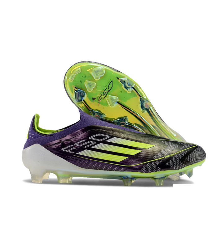 کفش فوتبال بدون بند آدیداس اف پنجاه طرح اصلی Adidas F50+ Adizero FG Purple/Yellow/Blue
