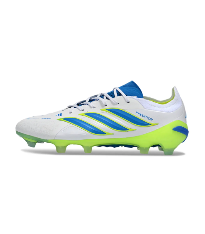 کفش فوتبال آدیداس پردیتور طرح اصلی Adidas Predator 26 Elite FG White/Electric Blue/Lime Green