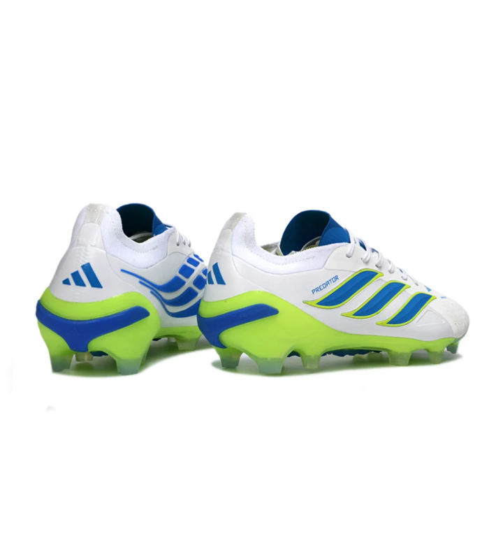 کفش فوتبال آدیداس پردیتور طرح اصلی Adidas Predator 26 Elite FG White/Electric Blue/Lime Green