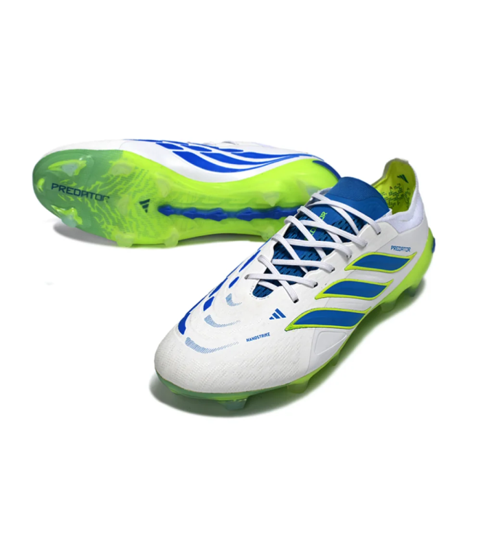 کفش فوتبال آدیداس پردیتور طرح اصلی Adidas Predator 26 Elite FG White/Electric Blue/Lime Green