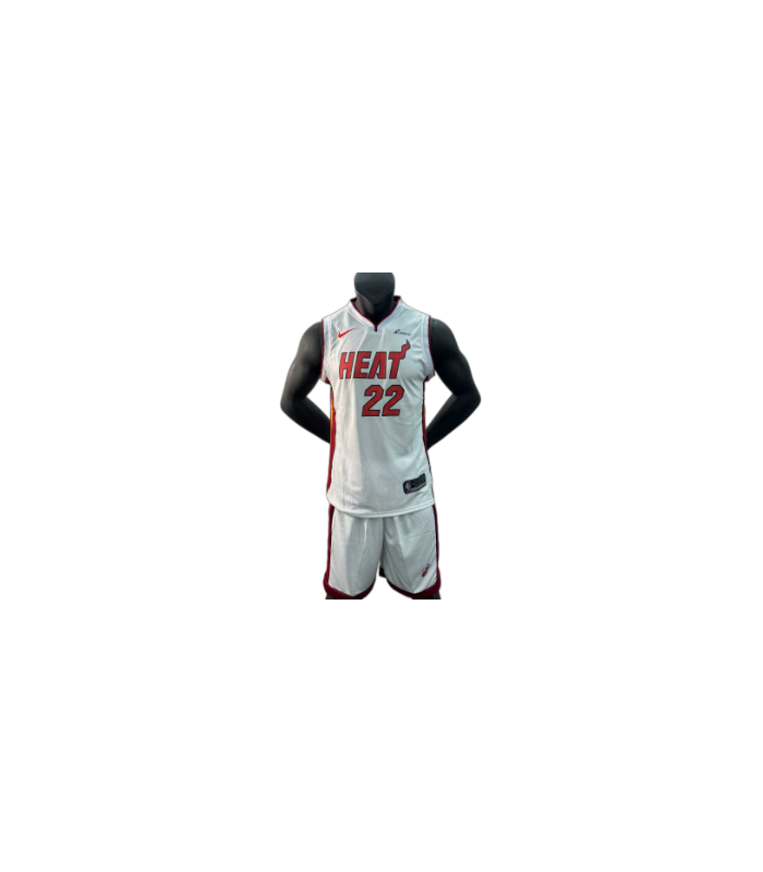رکابی و شورت بسکتبالی میامی هیت شماره 22 سفید Basketball Jersey and Shorts Miami Heat 22 White