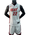 رکابی و شورت بسکتبالی میامی هیت شماره 22 سفید Basketball Jersey and Shorts Miami Heat 22 White